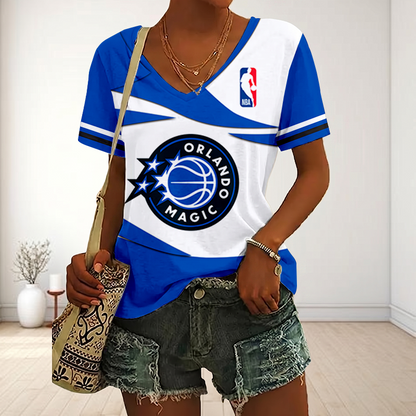 LIMITED EDITION - NEW CUSTOMIZED NBA15 OMA ORLANDO MAGIC V-NECK FEMALE SHIRT