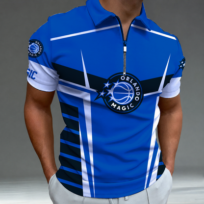 [HOT DEAL] NEW CUSTOMIZED NBA15 OMA ORLANDO MAGIC ZIP POLO SHIRT
