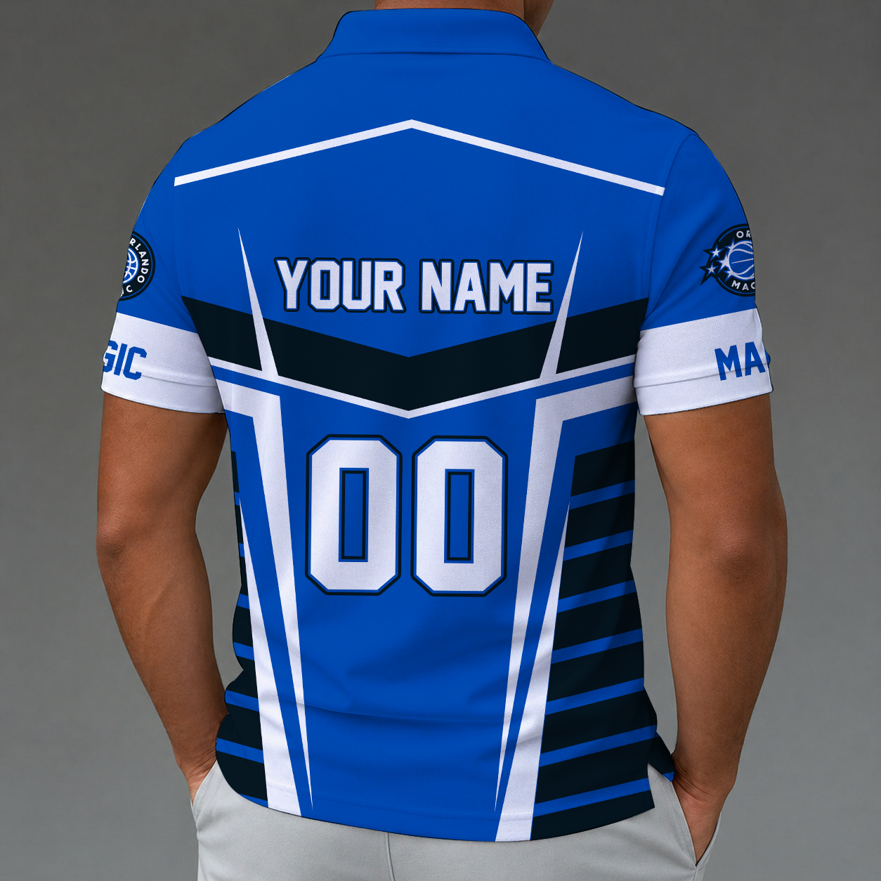 [HOT DEAL] NEW CUSTOMIZED NBA15 OMA ORLANDO MAGIC ZIP POLO SHIRT