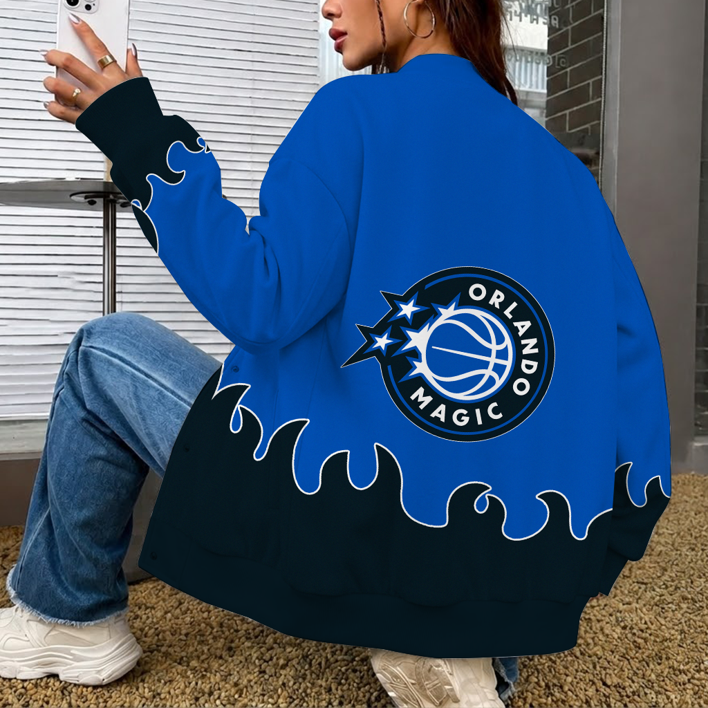 LIMITED EDITION - NEW CUSTOMIZED NBA15 OMA ORLANDO MAGIC BASEBALL JACKET, SATIN VARSITY JACKET