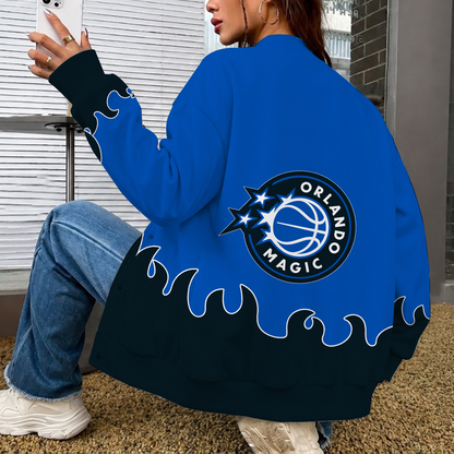 LIMITED EDITION - NEW CUSTOMIZED NBA15 OMA ORLANDO MAGIC BASEBALL JACKET, SATIN VARSITY JACKET