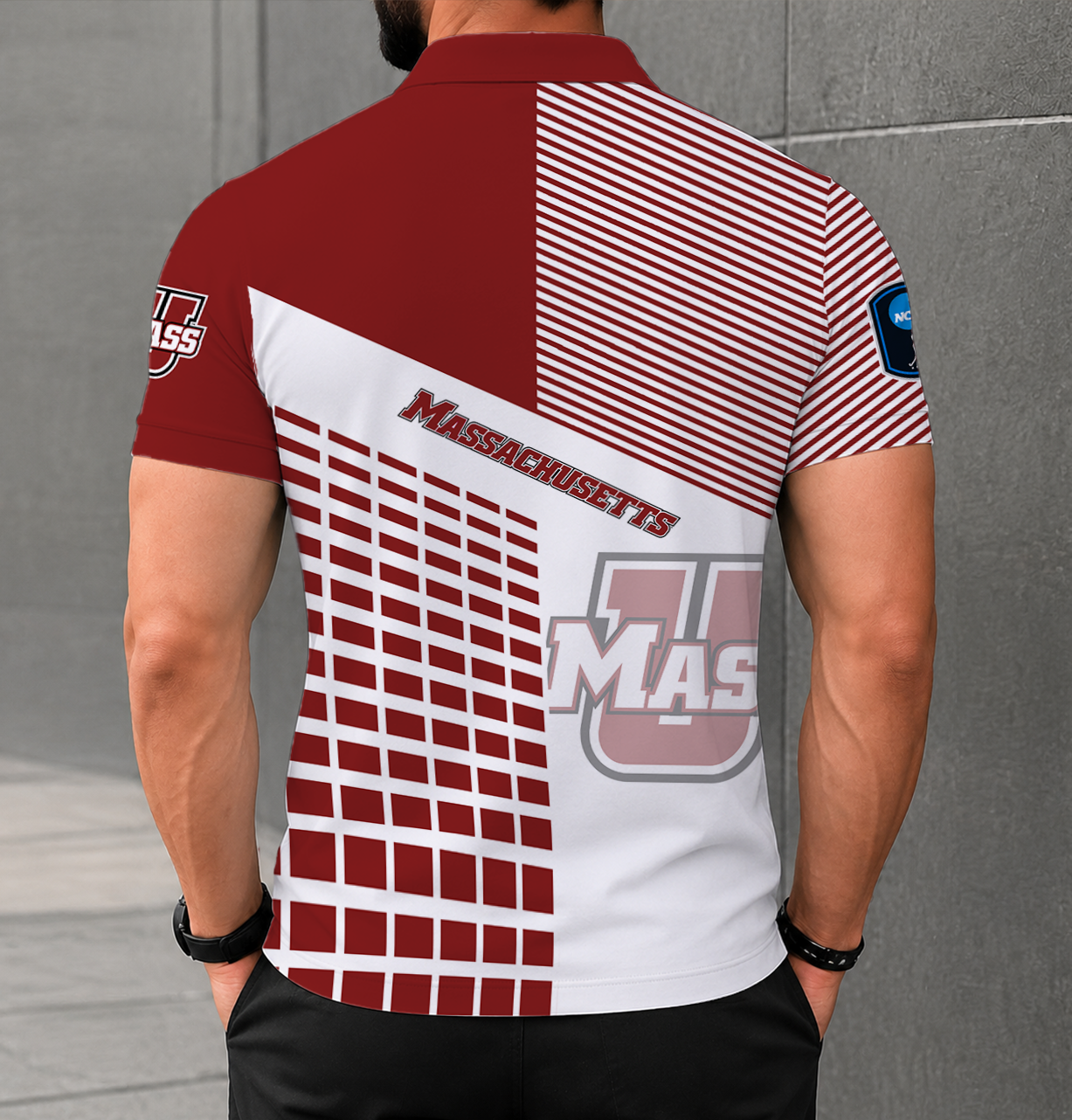 LIMITED EDITION - NEW CUSTOMIZED NCAA CFH15 UMM UMASS MINUTEWOMEN POLO SHIRT