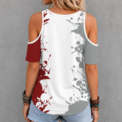 [FAN FAVORITE] NEW CUSTOMIZED NCAA CFH15 UMM UMASS MINUTEWOMEN CRISS CROSS V-NECK TOP