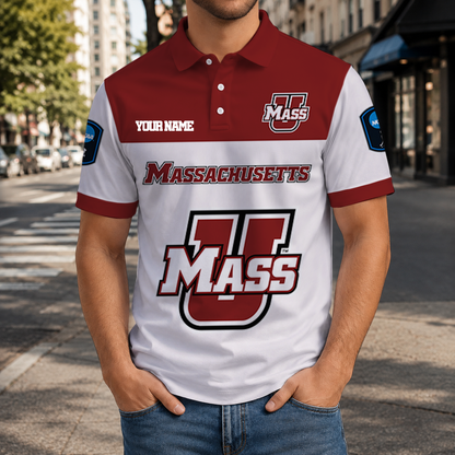 EXCLUSIVE EDITION - NEW CUSTOMIZED NCAA CFH15 UMM UMASS MINUTEWOMEN POLO SHIRT, ZIP POLO SHIRT & T-SHIRTS