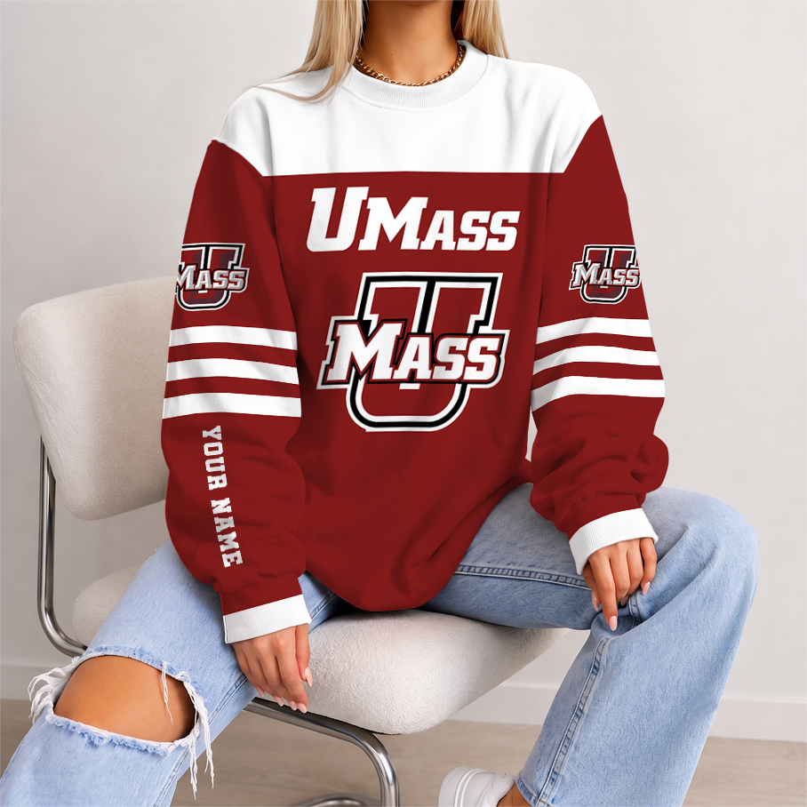 [FAN FAVORITE] NEW CUSTOMIZED NCAA CFH15 UMM UMASS MINUTEWOMEN UNISEX SWEATSHIRT