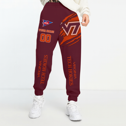 LIMITED EDITION - NEW CUSTOMIZED NCAA FBS15 VTH VIRGINIA TECH HOKIES UNISEX LONG PANTS