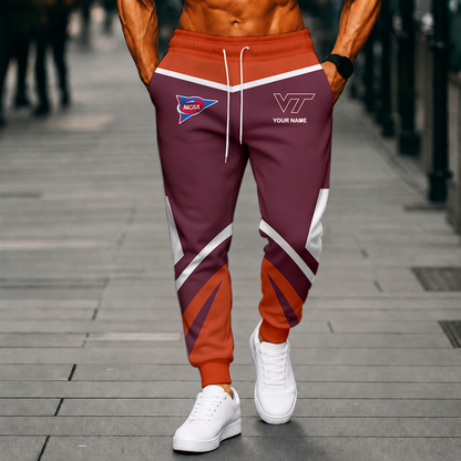 LIMITED EDITION - NEW CUSTOMIZED NCAA FBS15 VTH VIRGINIA TECH HOKIES SWEATPANTS