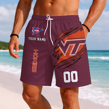 LIMITED EDITION - NEW CUSTOMIZED NCAA FBS15 VTH VIRGINIA TECH HOKIES SHORT PANTS
