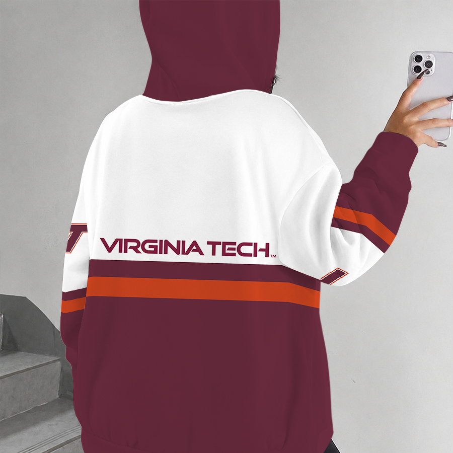 [FAN FAVORITE] NEW CUSTOMIZED NCAA FBS15 VTH VIRGINIA TECH HOKIES ZIP HOODIE
