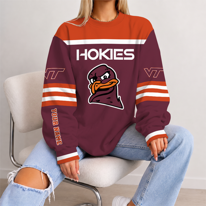 [FAN FAVORITE] NEW CUSTOMIZED NCAA FBS15 VTH VIRGINIA TECH HOKIES UNISEX SWEATSHIRT