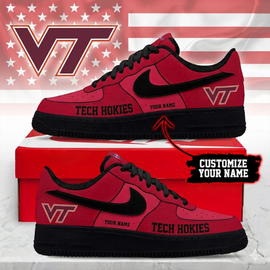ELITE EDITION - NEW CUSTOMIZED NCAA FBS15 VTH VIRGINIA TECH HOKIES AF1 SHOES