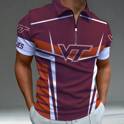 [FAN FAVORITE] NEW CUSTOMIZED NCAA FBS15 VTH VIRGINIA TECH HOKIES POLO SHIRT