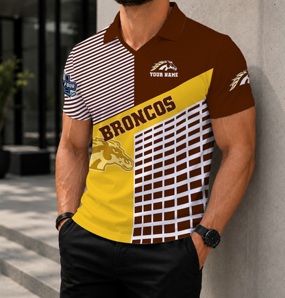 LIMITED EDITION - NEW CUSTOMIZED NCAA MFF15 WMB WESTERN MICHIGAN BRONCOS POLO SHIRT