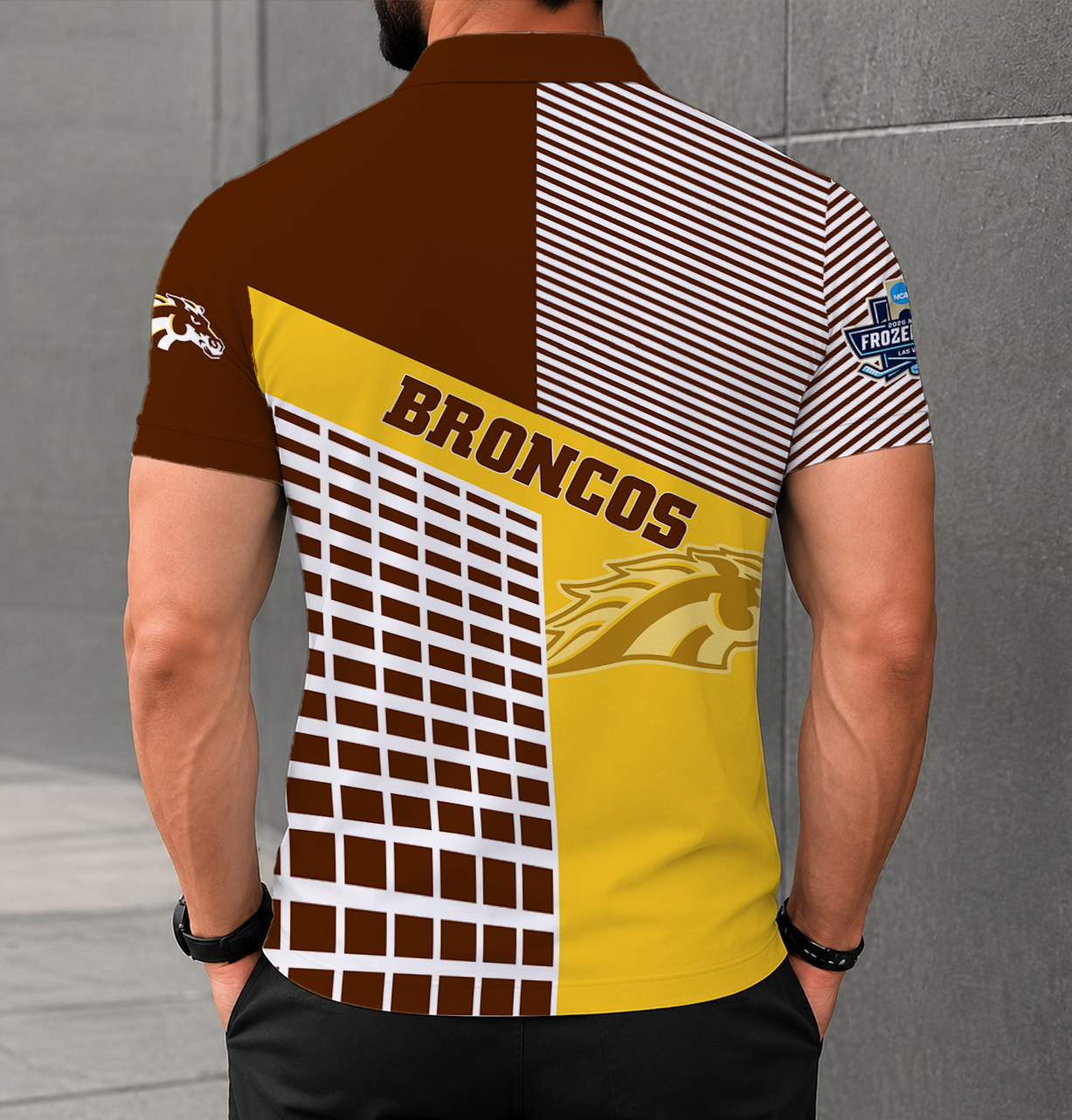 LIMITED EDITION - NEW CUSTOMIZED NCAA MFF15 WMB WESTERN MICHIGAN BRONCOS POLO SHIRT
