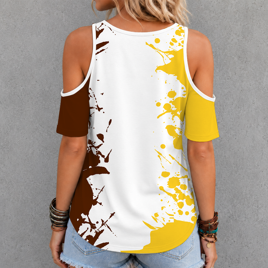 [FAN FAVORITE] NEW CUSTOMIZED NCAA MFF15 WMB WESTERN MICHIGAN BRONCOS CRISS CROSS V-NECK TOP