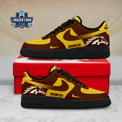 LIMITED EDITION - NEW CUSTOMIZED NCAA MFF15 WMB WESTERN MICHIGAN BRONCOS AF1 SHOES