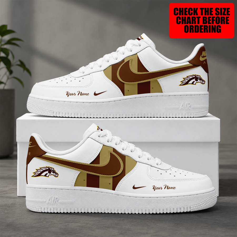 [FAN FAVORITE] NEW CUSTOMIZED NCAA MFF15 WMB WESTERN MICHIGAN BRONCOS AF1 SHOES