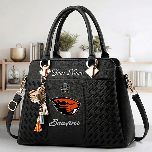 LIMITED EDITION - NEW CUSTOMIZED NCAA CWS15 OGB OREGON STATE BEAVERS ZIP HANDBAG MULTICOLOR