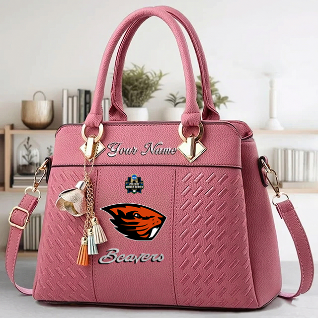 LIMITED EDITION - NEW CUSTOMIZED NCAA CWS15 OGB OREGON STATE BEAVERS ZIP HANDBAG MULTICOLOR