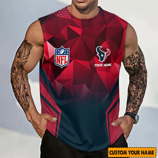 LIMITED EDITION - NEW CUSTOMIZED NFL15 HTT HOUSTON TEXANS MEN'S GYM SHIRT