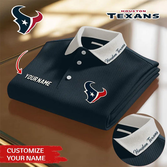 LIMITED EDITION - NEW CUSTOMIZED NFL15 HTT HOUSTON TEXANS POLO SHIRT