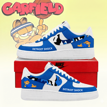 POPULAR NOW - NEW CUSTOMIZED WNBA15 DTS DETROIT SHOCK x GARFIELD AF1 SNEAKERS