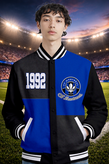 LIMITED EDITION - NEW CUSTOMIZED MLS15 CFM MONTRÉAL SATIN VARSITY & BASEBALL JACKET