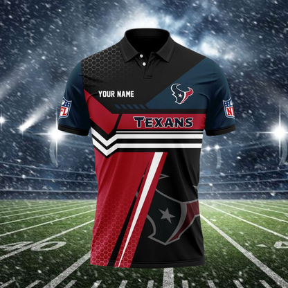 LIMITED EDITION - NEW CUSTOMIZED NFL15 HTT HOUSTON TEXANS POLO SHIRT