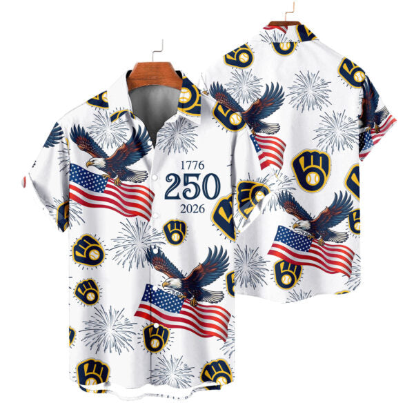 LIMITED EDITION - NEW CUSTOMIZED MLB15 MBS MILWAUKEE BREWERS UNISEX HAWAIIAN SHIRT