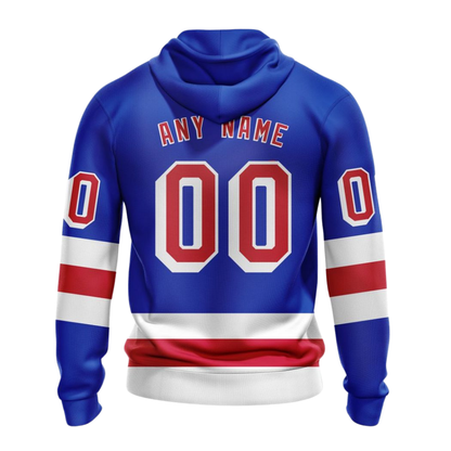 LIMITED EDITION - NEW CUSTOMIZED NHL24 NYR NEW YORK RANGERS COMBO HOODIE & LONGPANTS