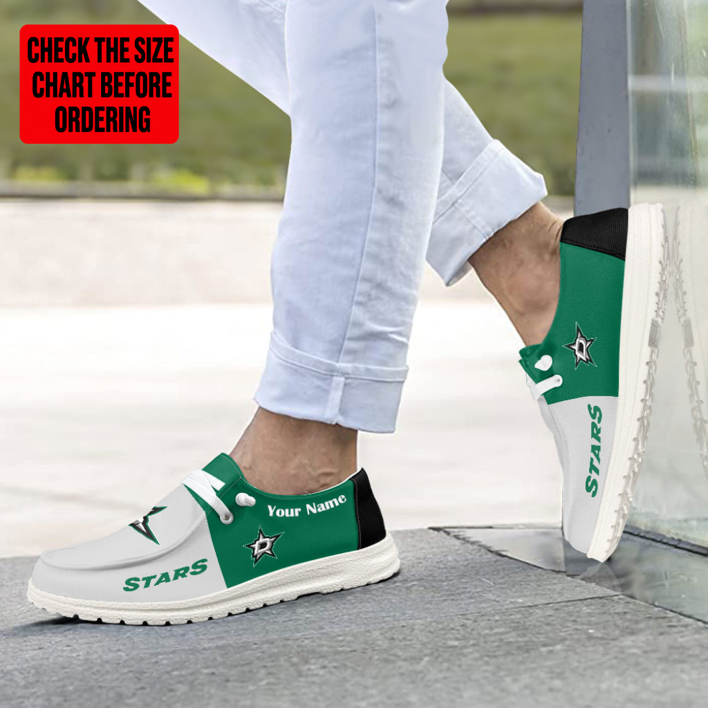 [SUPER SALE] NEW CUSTOMIZED NHL15 DLS DALLAS STARS PREMIUM LOAFER SHOES