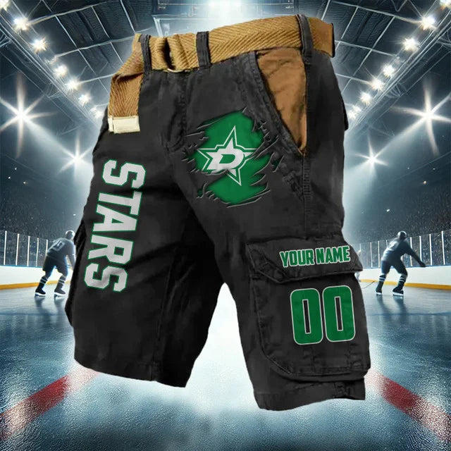 LIMITED EDITION - NEW CUSTOMIZED NHL15 DLS DALLAS STARS CARGO SHORTS