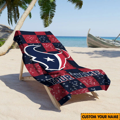 LIMITED EDITION - NEW CUSTOMIZED NFL15 HTT HOUSTON TEXANS BEACH TOWEL