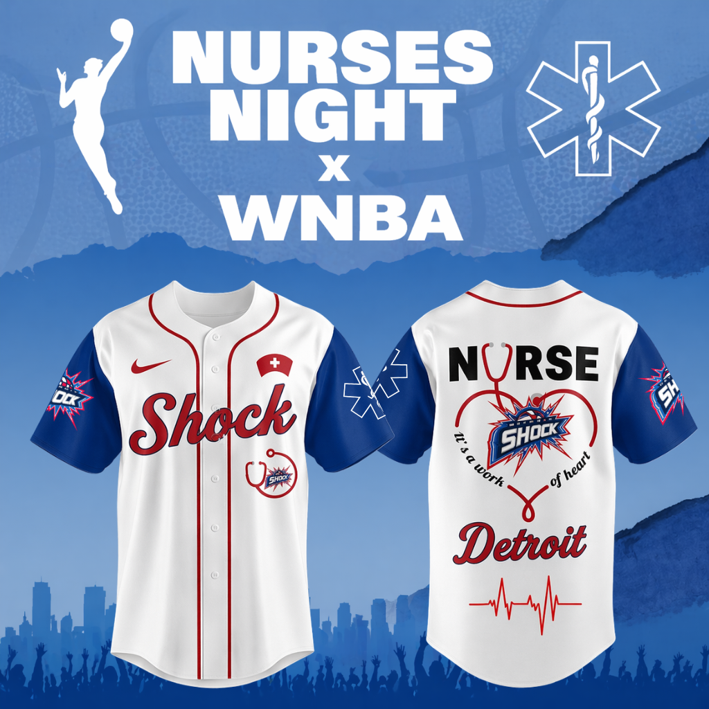 TOP SELLING - NEW CUSTOMIZED WNBA15 DTS DE SHOCK x NURSES NIGHT BASEBALL JERSEY