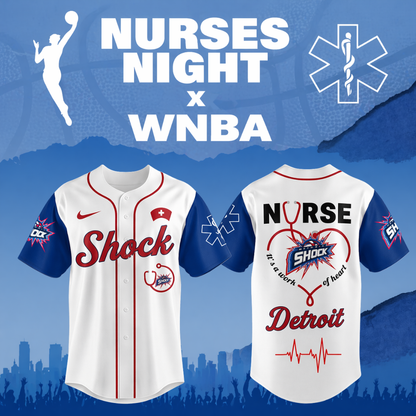 TOP SELLING - NEW CUSTOMIZED WNBA15 DTS DE SHOCK x NURSES NIGHT BASEBALL JERSEY