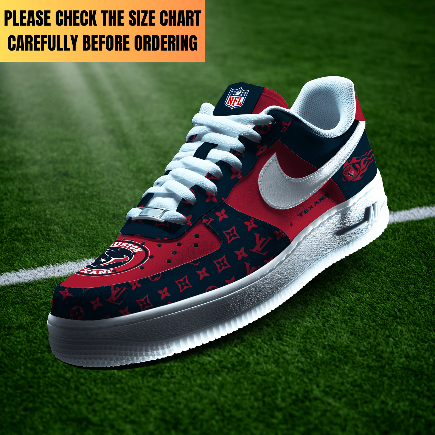 LIMITED EDITION - NEW CUSTOMIZED NFL15 HTT HOUSTON TEXANS AF1 SHOES