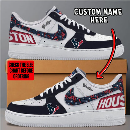 LIMITED EDITION - NEW CUSTOMIZED NFL15 HTT HOUSTON TEXANS AF1 SNEAKERS