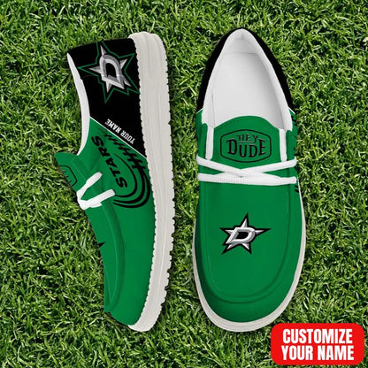 [SUPER SALE] NEW CUSTOMIZED NHL15 DLS DALLAS STARS PREMIUM LOAFER SHOES