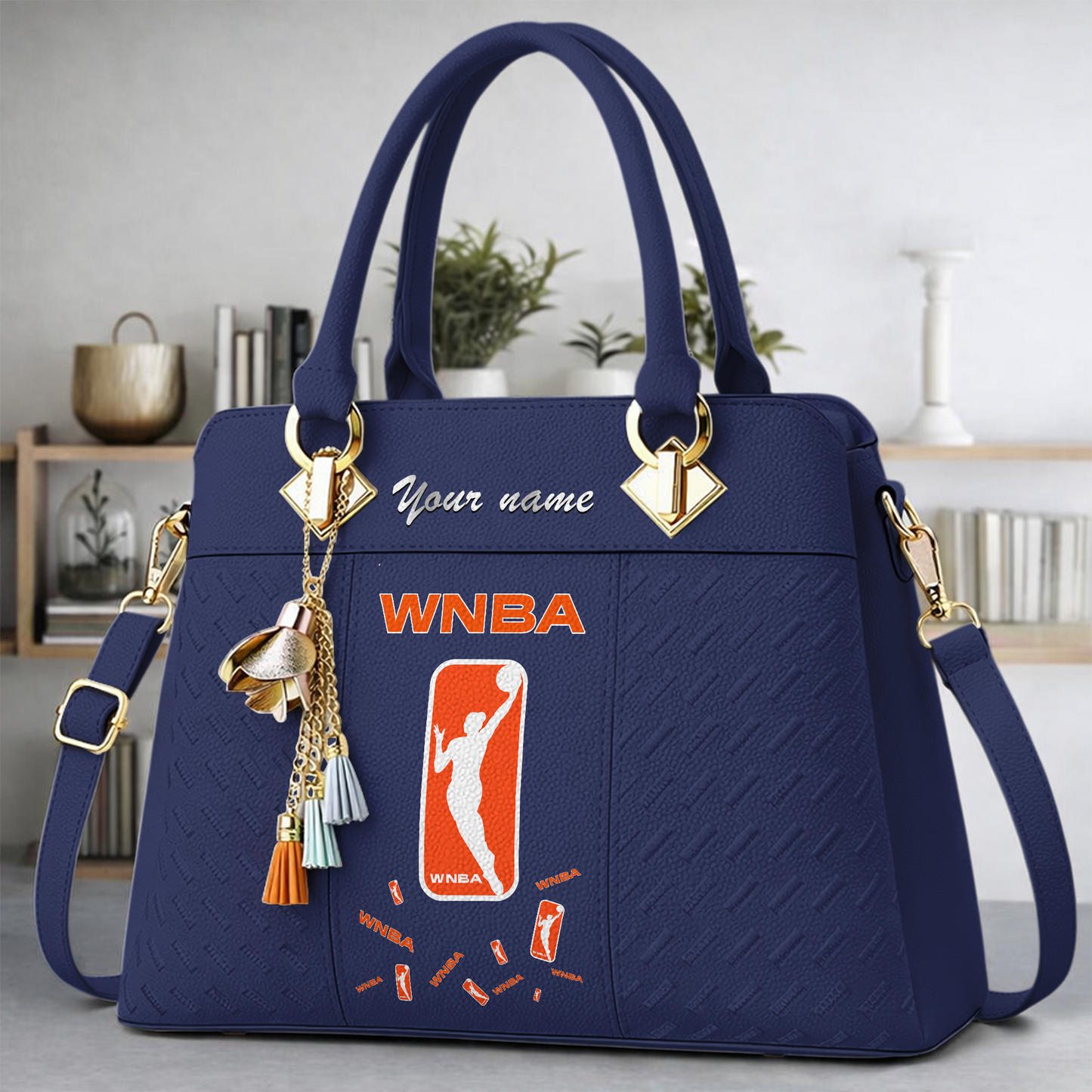[FAN FAVORITE] NEW CUSTOMIZED WNBA16 WOMEN'S NATIONAL BASKETBALL ASSOCIATION MULTICOLOR HANDBAG