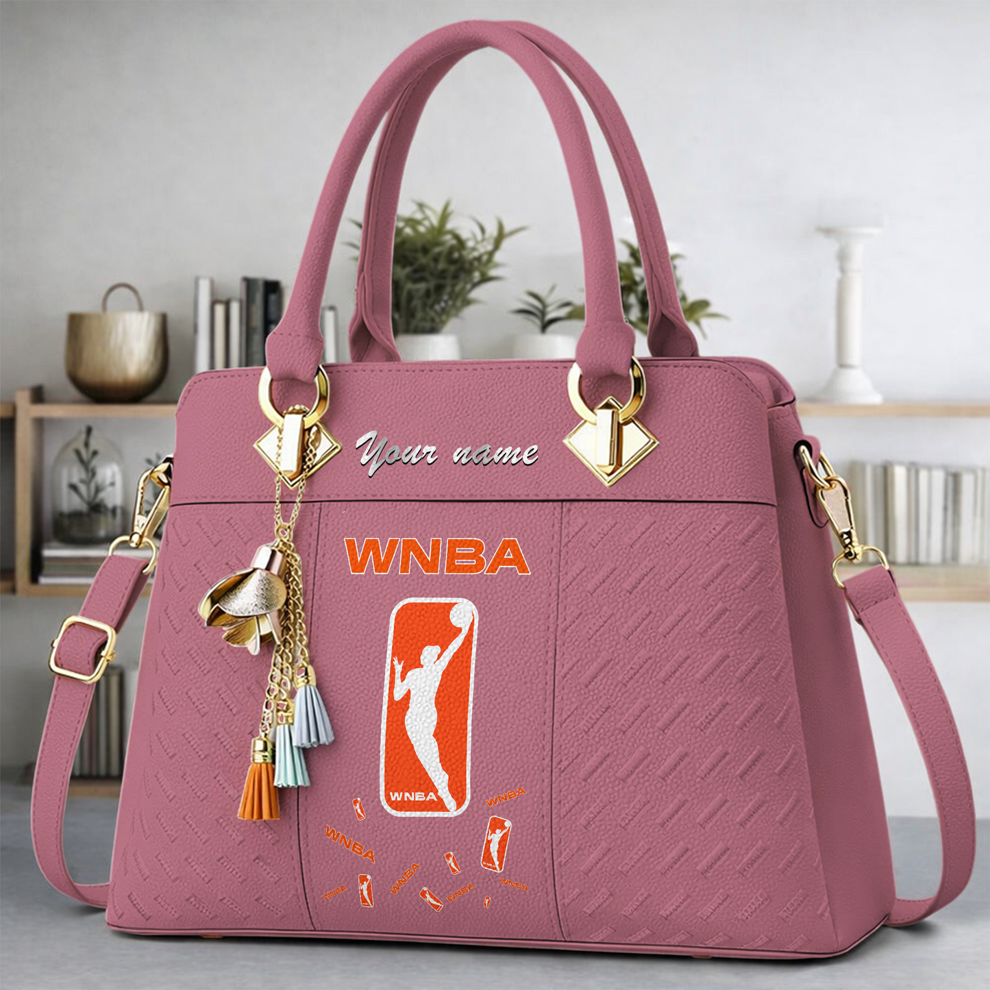 [FAN FAVORITE] NEW CUSTOMIZED WNBA16 WOMEN'S NATIONAL BASKETBALL ASSOCIATION MULTICOLOR HANDBAG