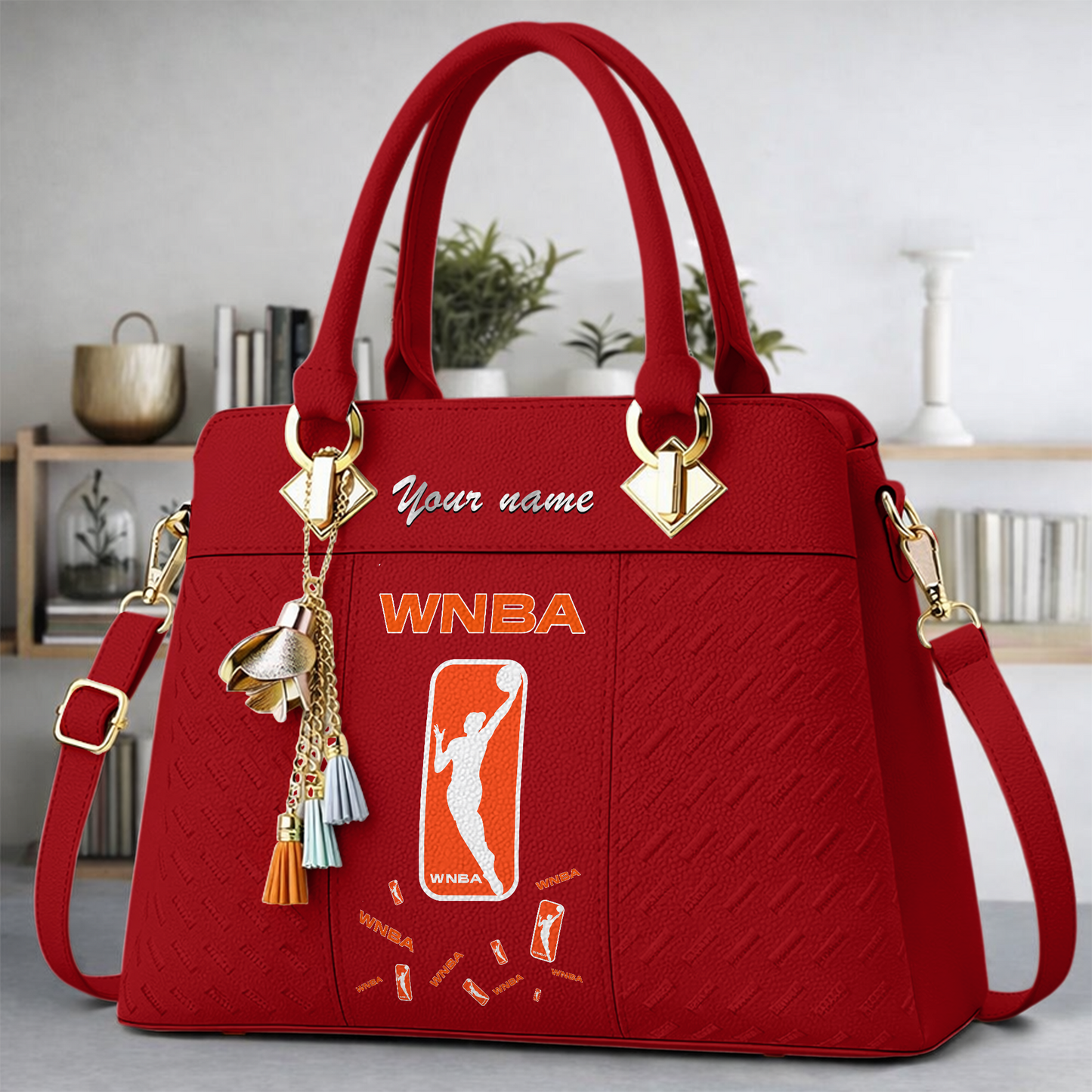 [FAN FAVORITE] NEW CUSTOMIZED WNBA16 WOMEN'S NATIONAL BASKETBALL ASSOCIATION MULTICOLOR HANDBAG