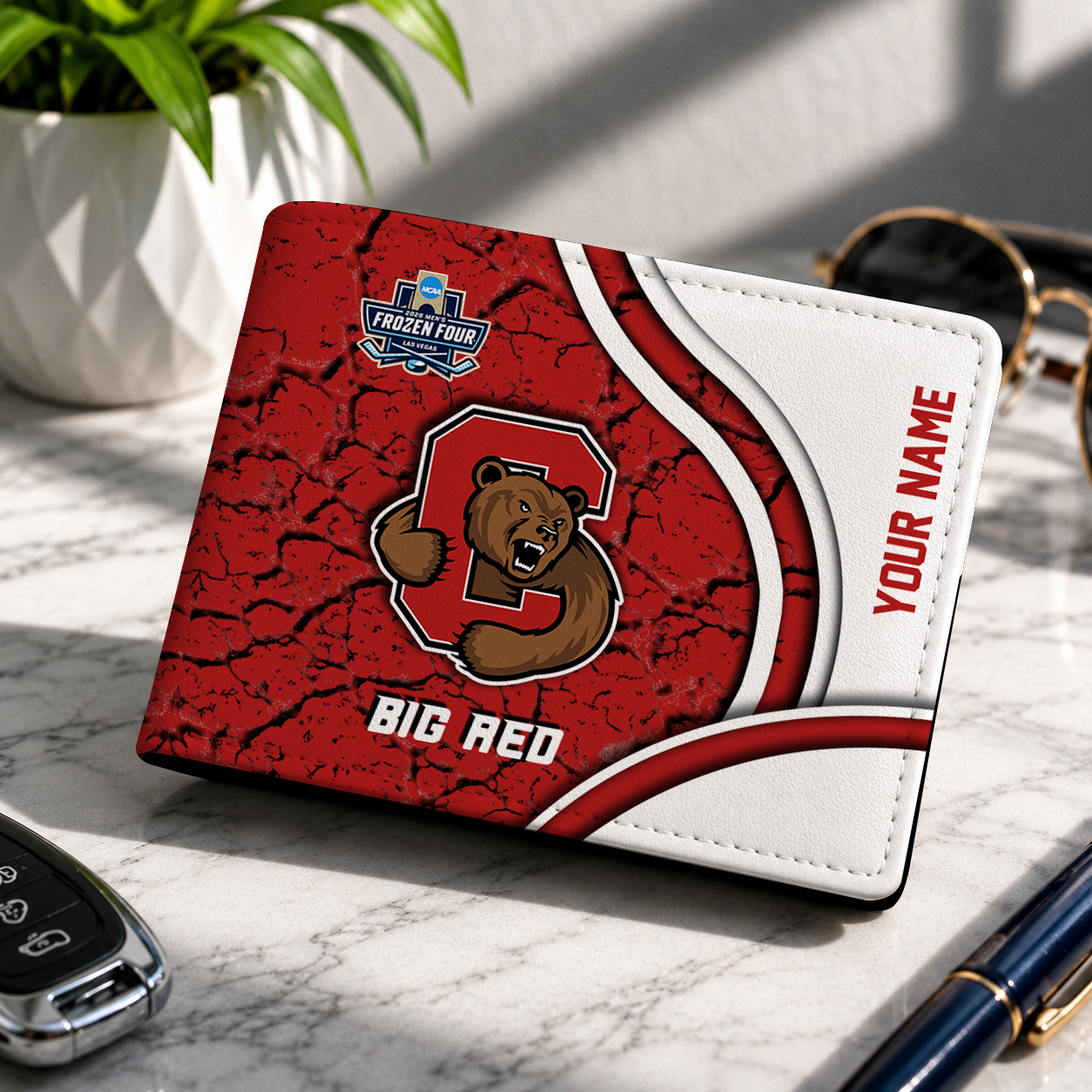FINAL CLEARANCE - NEW CUSTOMIZED NCAA MFF16 CBR CORNELL BIG RED LEATHER WALLET