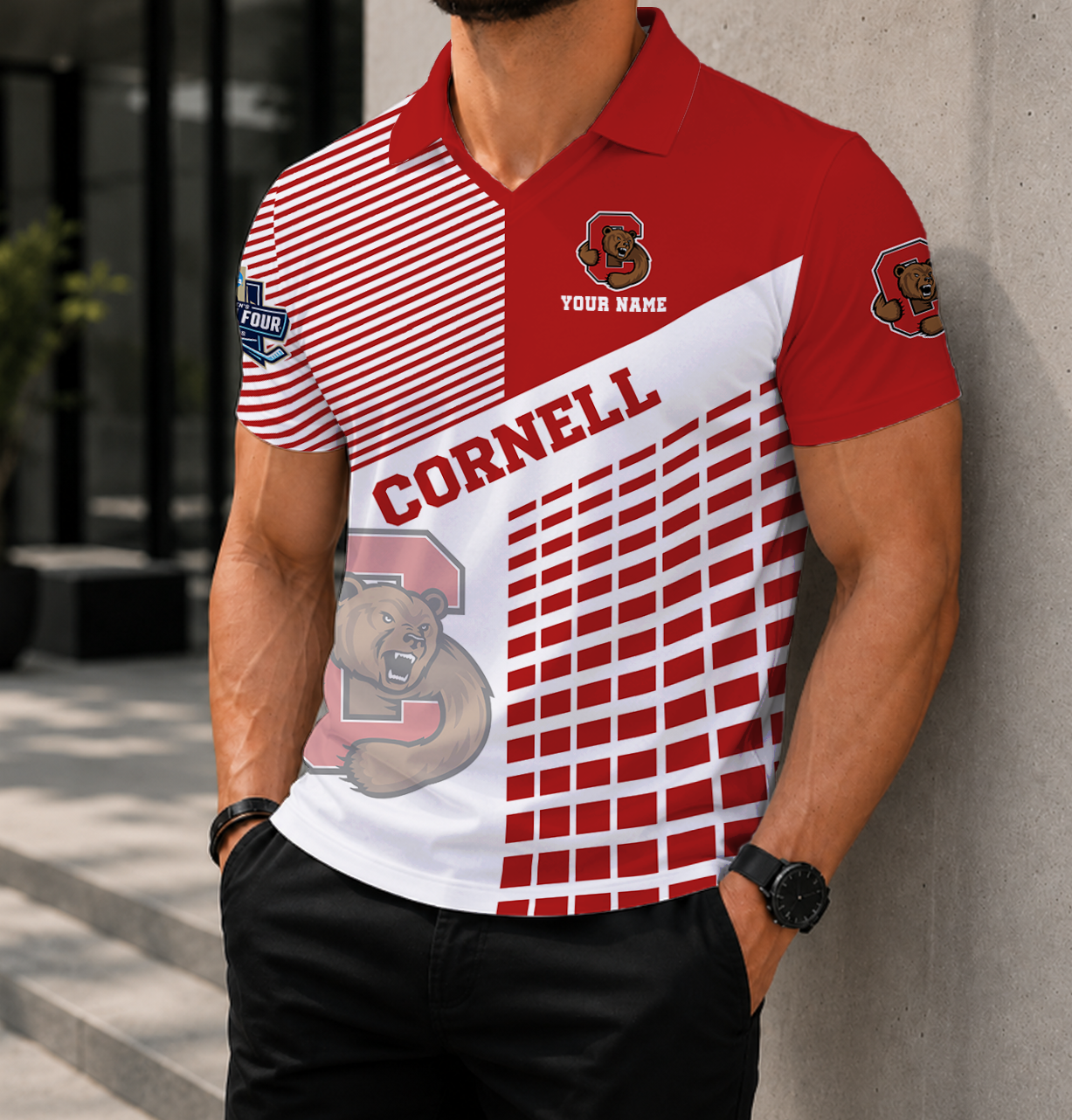 LIMITED EDITION - NEW CUSTOMIZED NCAA MFF16 CBR CORNELL BIG RED POLO SHIRT