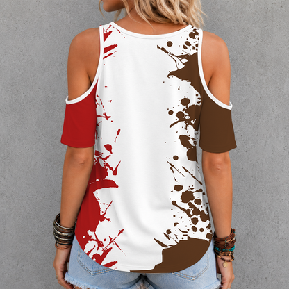 [FAN FAVORITE] NEW CUSTOMIZED NCAA MFF16 CBR CORNELL BIG RED CRISS CROSS V-NECK TOP