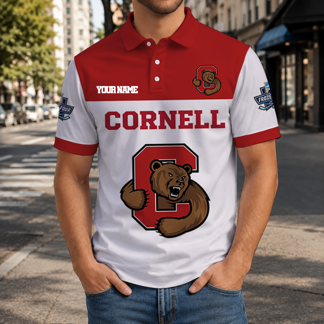 EXCLUSIVE EDITION - NEW CUSTOMIZED NCAA MFF16 CBR CORNELL BIG RED POLO SHIRT, ZIP POLO SHIRT & T-SHIRTS