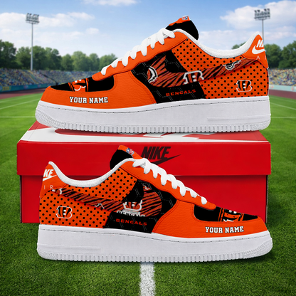LIMITED EDITION - NEW CUSTOMIZED NFL16 CCB CINCINNATI BENGALS AF1 SNEAKERS