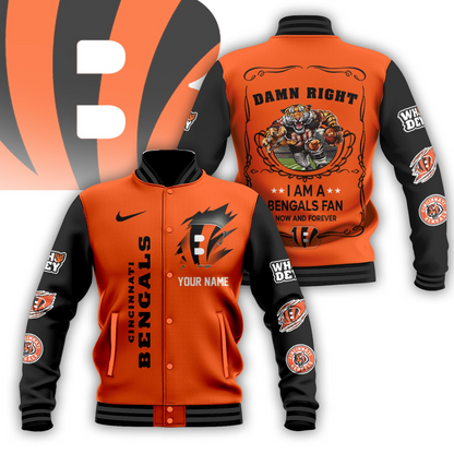LIMITED EDITION - NEW CUSTOMIZED NFL16 CCB CINCINNATI BENGALS BASEBALL JACKET