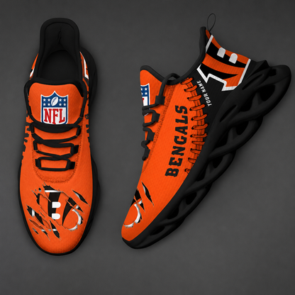 LIMITED EDITION - NEW CUSTOMIZED NFL16 CCB CINCINNATI BENGALS UNISEX MAX SOUL SHOES