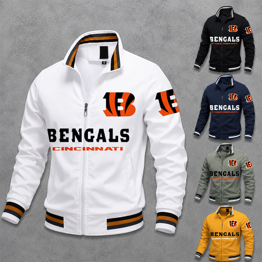 [SPECIAL OFFER] NEW CUSTOMIZED NFL16 CCB CINCINNATI BENGALS MEN'S CASUAL JACKET