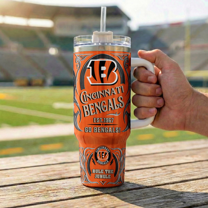 LIMITED EDITION - NEW CUSTOMIZED NFL16 CCB CINCINNATI BENGALS 40OZ TUMBLER